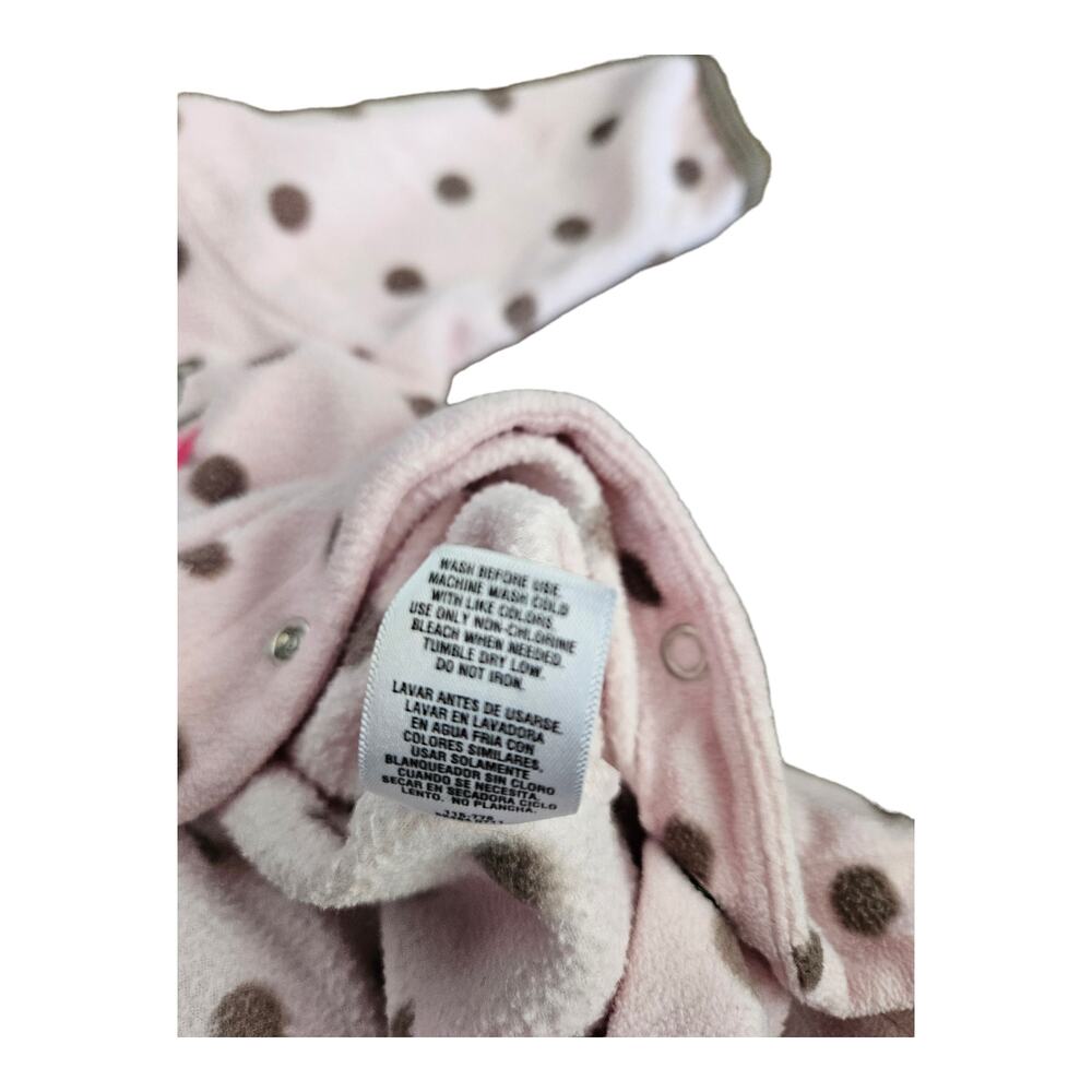 Carter's Pink Polka Dot 3m Sleeveless Snap Closure Sleeper - Picture 4 of 9